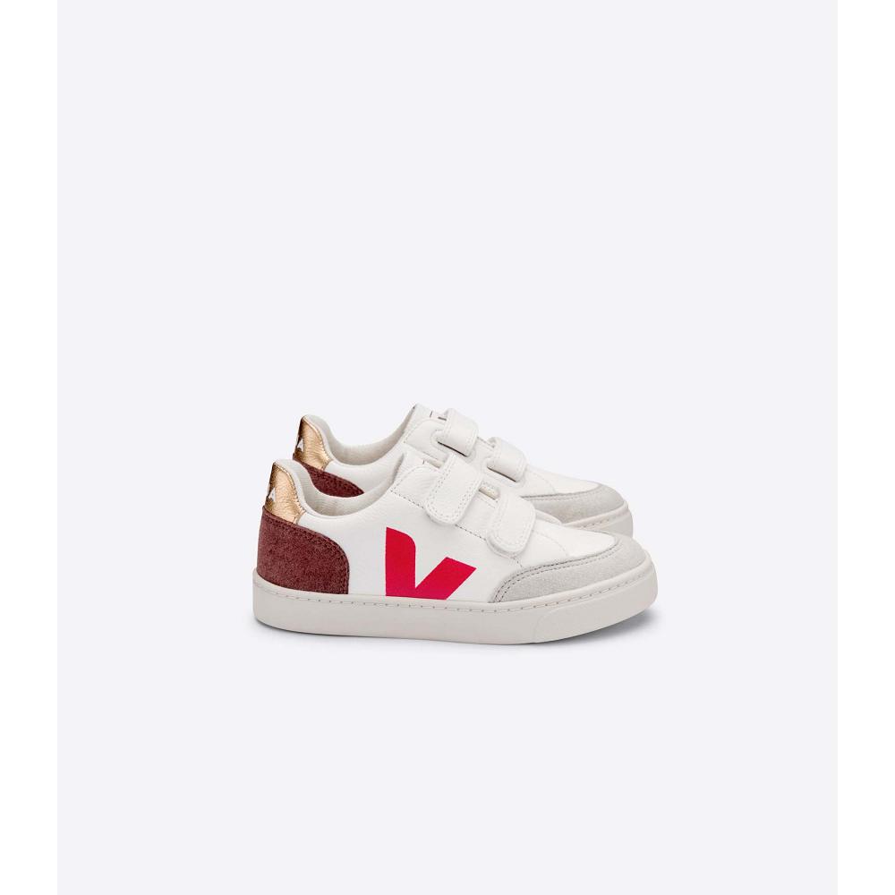 παπουτσια παιδικα Veja V-12 CHROMEFREE White/Orange | GR 748LIS